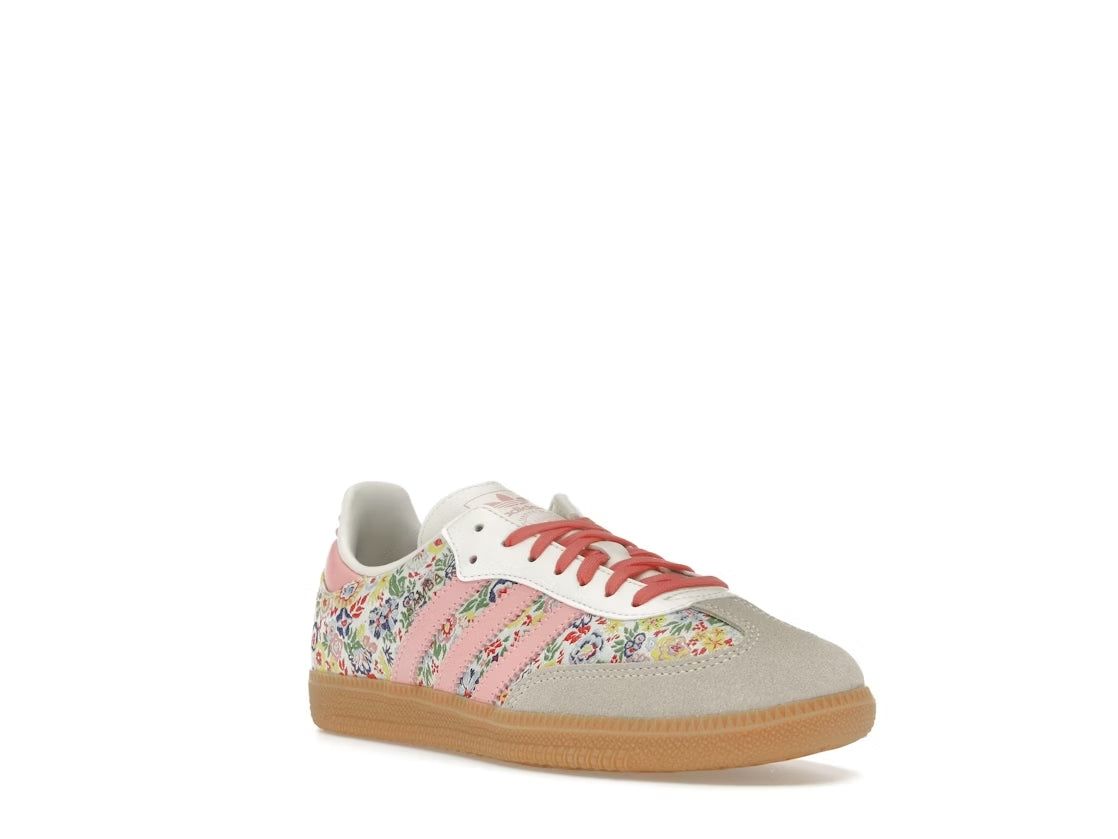 Schuhe der Marke Adidas, Mit Blumenmuster, Frühling Sneaker in der Farbe Pink, Samba OG x Liberty London Kids Schuh