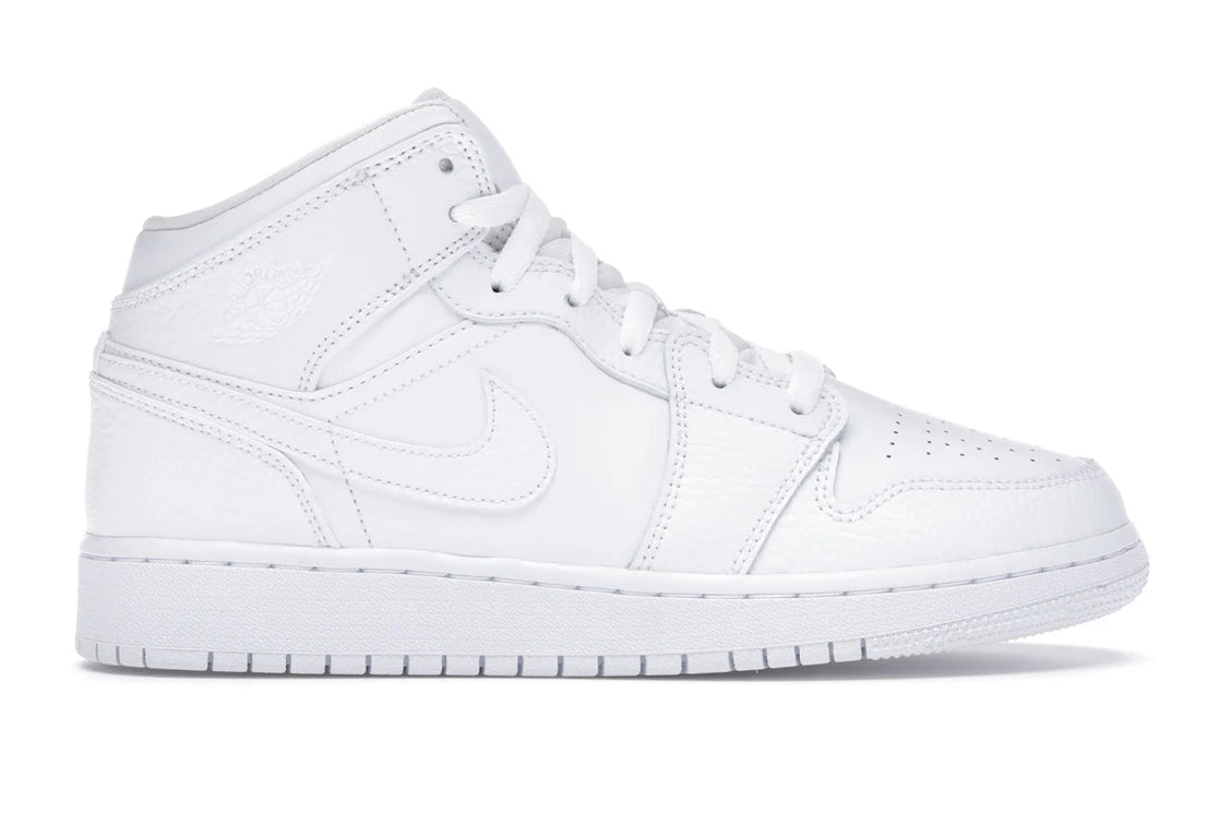 Jordan 1 Mid Triple White (GS) - TrueSize