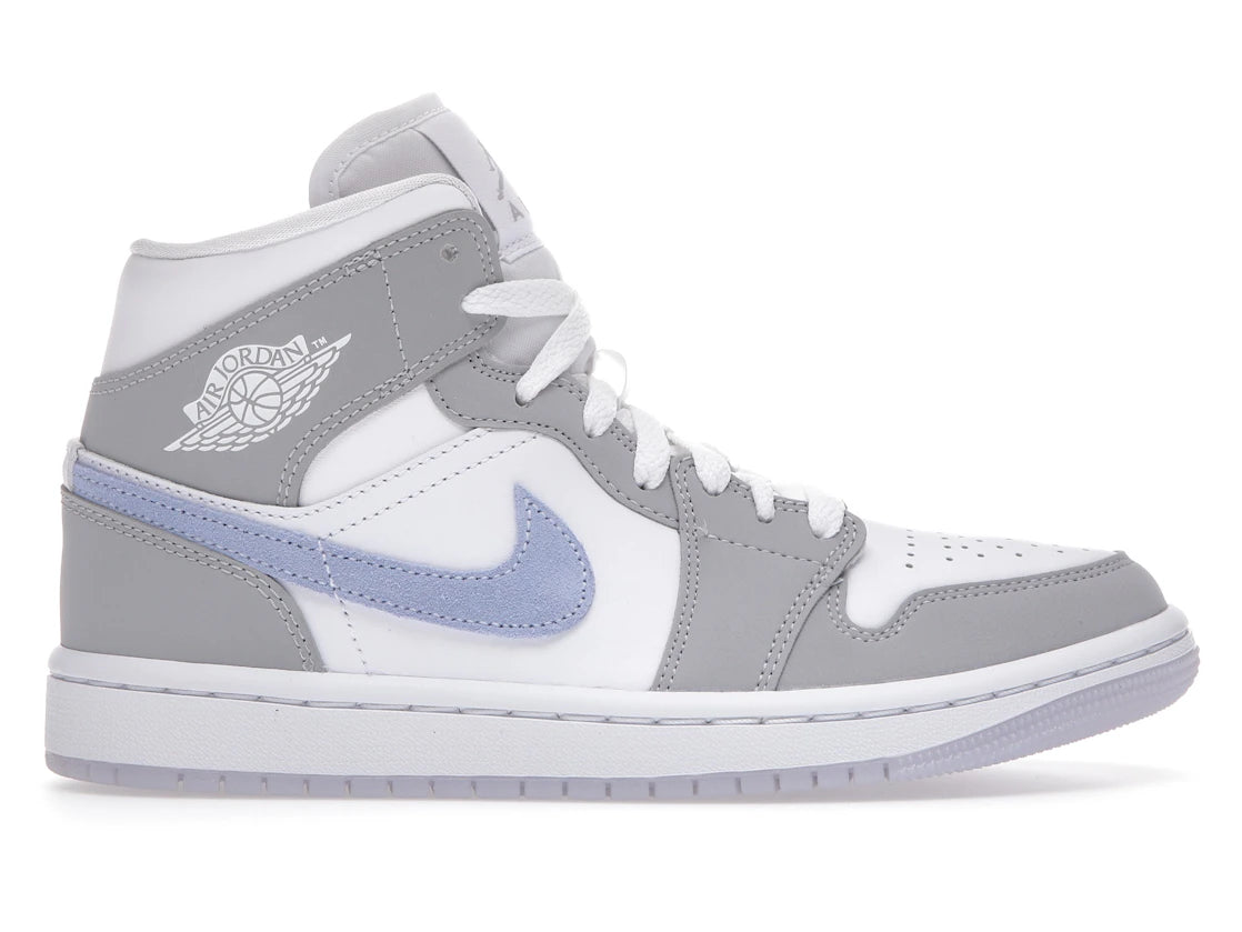 Jordan 1 Mid Wolf Grey Aluminum (Women's) - TrueSize