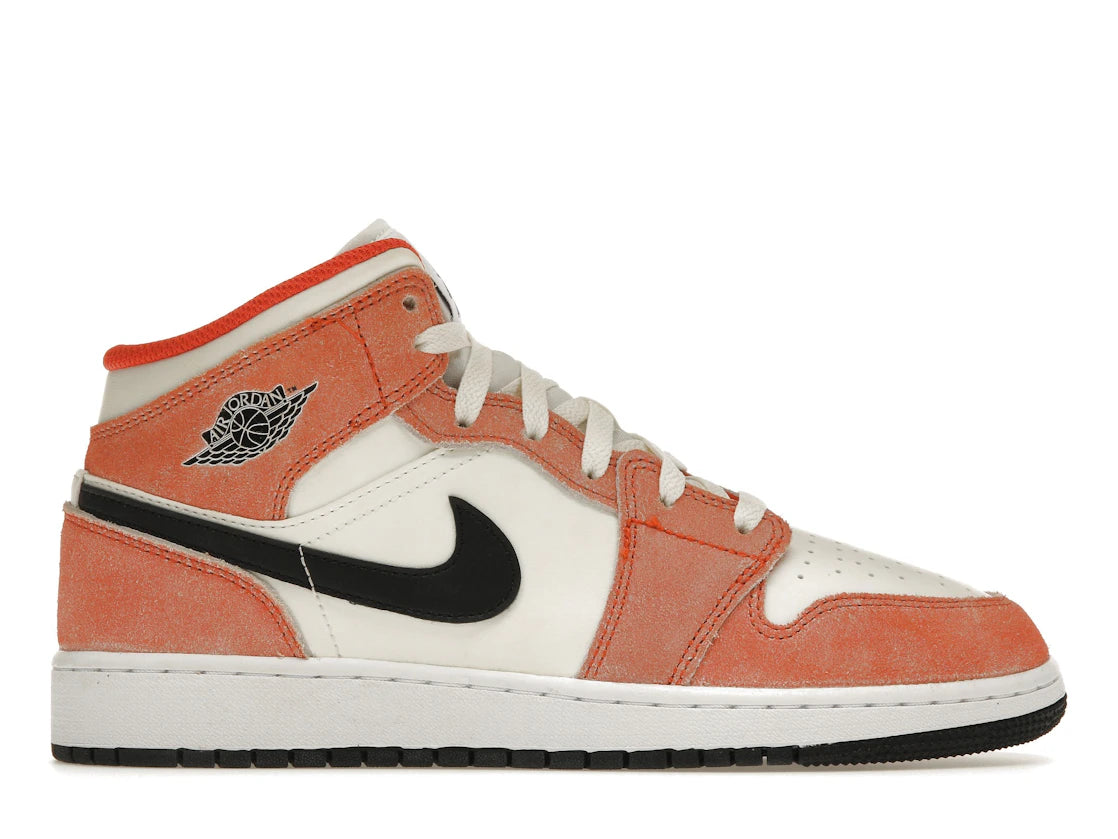 Jordan 1 Mid SE Orange Suede (GS) - TrueSize