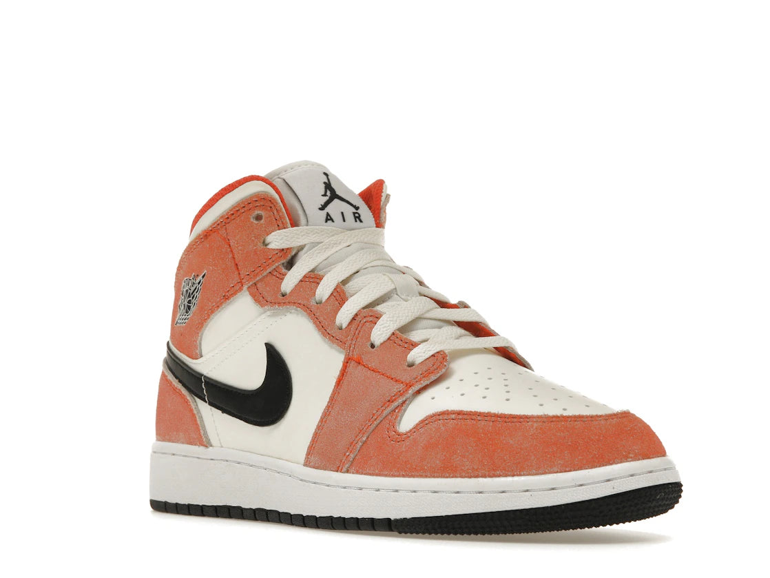 Jordan 1 Mid SE Orange Suede (GS) - TrueSize