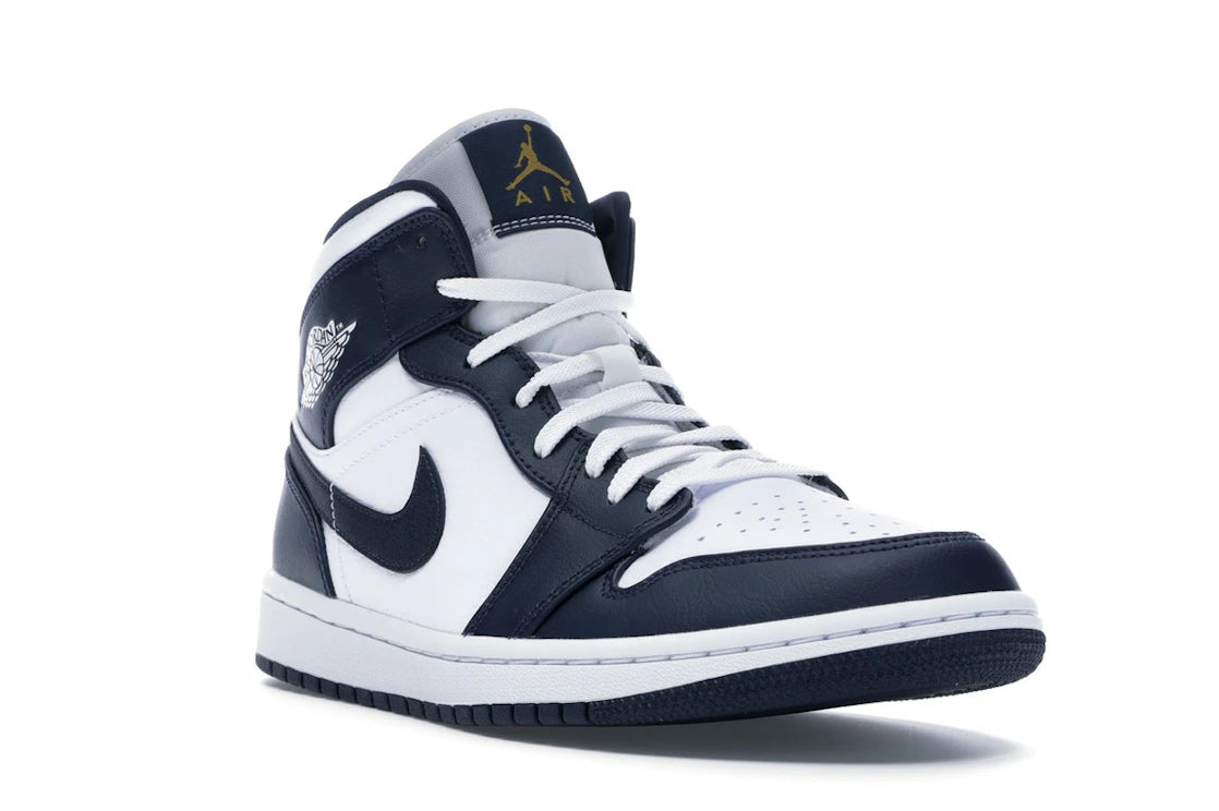 Jordan 1 Mid White Metallic Gold Obsidian - TrueSize