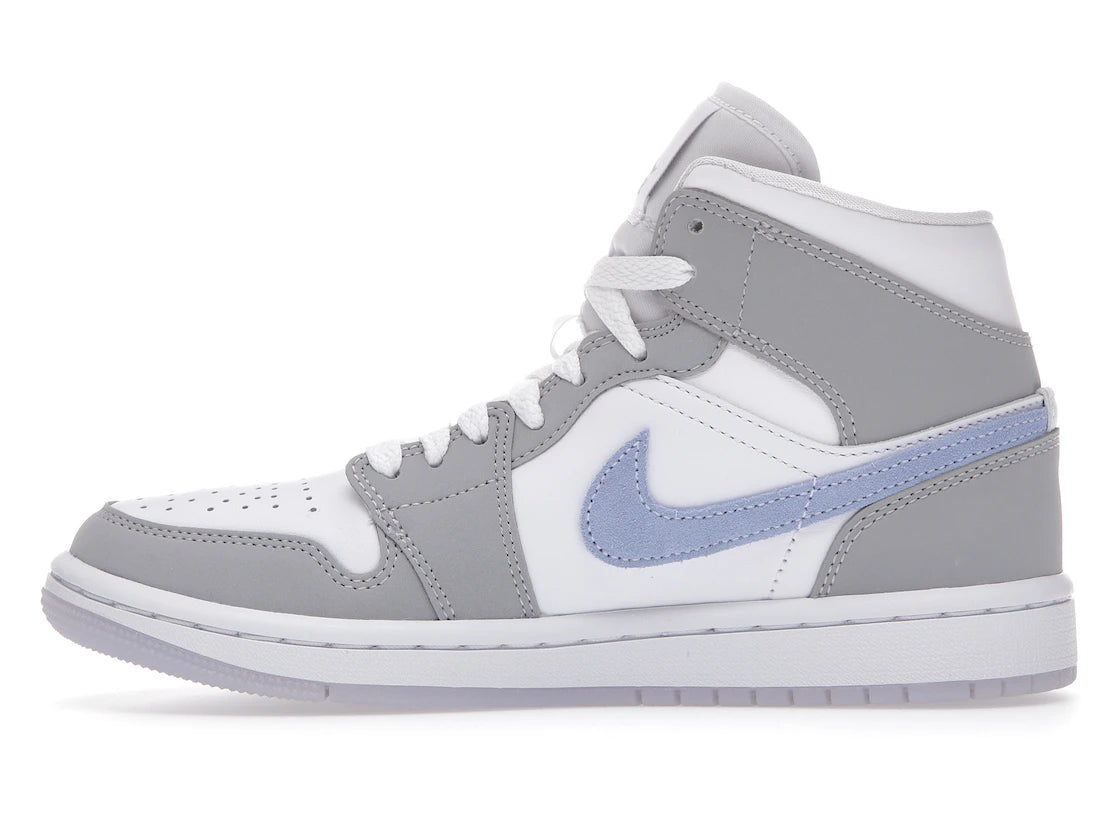 Jordan 1 Mid Wolf Grey Aluminum (Women's) - TrueSize