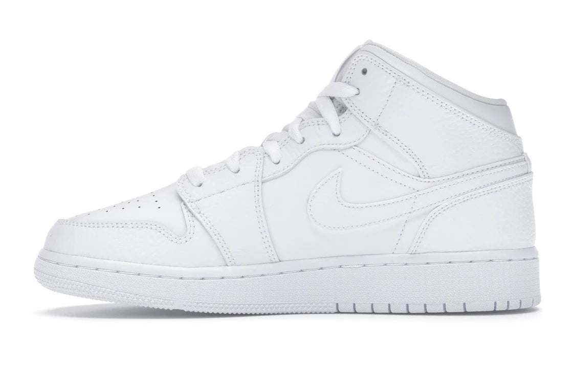 Jordan 1 Mid Triple White (GS) - TrueSize