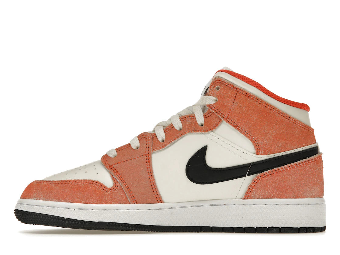 Jordan 1 Mid SE Orange Suede (GS) - TrueSize